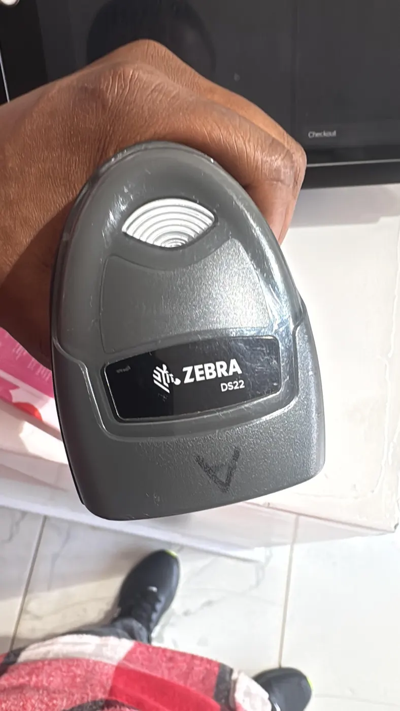 Close-up of Zebra DS22 barcode scanner