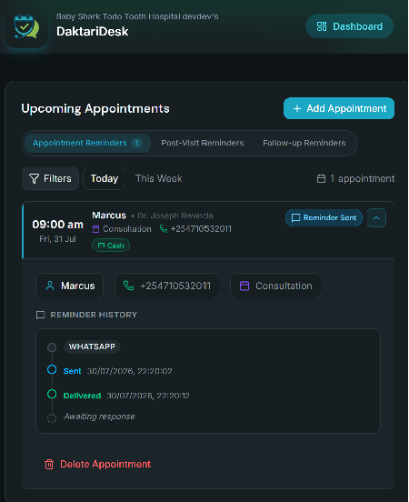 DaktariDesk product screenshot